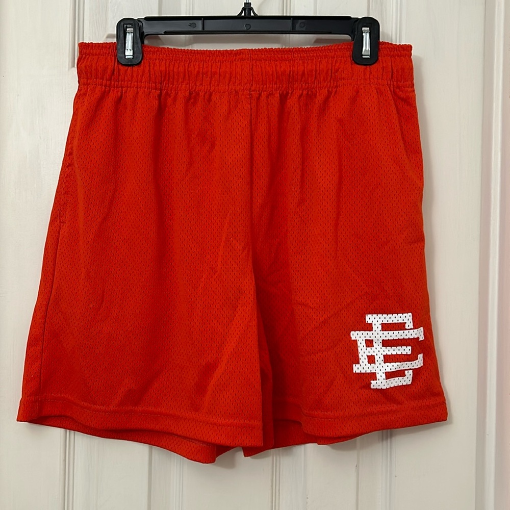 Red Eric Emanuel basketball shorts